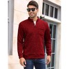 Men's Mock Neck Button-Front Sweatshirt - Long Sleeve Fleece Pullover with Chest Pocket - 3 of 4