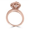 Pompeii3 2 1/10ct Oval Morganite Halo Vintage Diamond Engagement Ring 14k Rose Gold - 2 of 4
