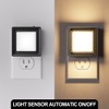 YANSUN 2-Pack 1W Plug-in Light-Controlled Night Light, Black, Warm White 3000K, Sliding Dimming Control, U.S. Two-Prong Plug - 3 of 4