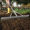 Pure Garden Landscape Aluminum Metal Rake & Protective Gloves 2pc Set: Rust-Resistant, Non-Slip, for All Ages - 2 of 4