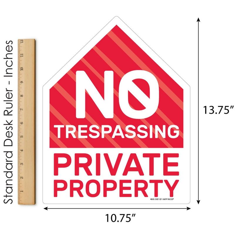 Big Dot of Happiness No Trespassing - Outdoor Lawn Sign - Private Property Yard Sign - 1 Piece, 5 of 8