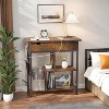 End Table with Charging Station, Flip Top Side Table, 3 Tier Small Sofa Couch Table with USB Ports and Outlets, Bedside Table with Shelves - 3 of 4