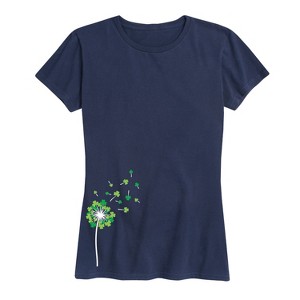 Women's - Instant Message - Shamrock Dandelion Short Sleeve Graphic T-Shirt - 1 of 4