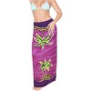 LA LEELA Women's Swimwear Sarong Wrap Cover up Wraps One Size Taffy Palm Tree - 2 of 4