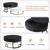 Grungis 2 Pieces Round Nesting Coffee Table with 2 Drawers,Modern End Table for Living Room,Offices - 4 of 4