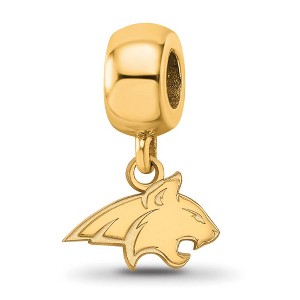 Black Bow Jewelry 14k Yellow Gold Plated Sterling Silver Montana State Bobcats NCAA Bead Charm - 1 of 4
