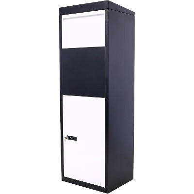 Modern packaging delivery box, weatherproof large capacity, lockable design, floor standing, outdoor business vertical mailbox
