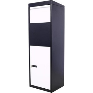 Modern packaging delivery box, weatherproof large capacity, lockable design, floor standing, outdoor business vertical mailbox - 1 of 4