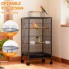 40" Open-Top Bird Cage | Detachable Rolling Stand, Slide-Out Tray, Water Feeder – for Medium/Small Birds (Parrot/Cockatiel) - 3 of 4
