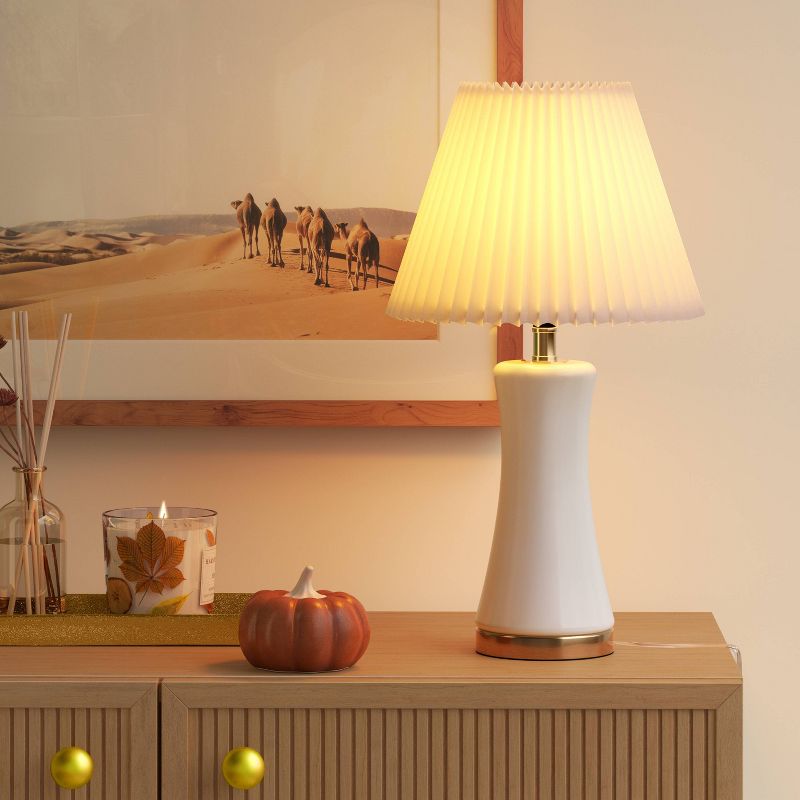 Small Pleated Lamp Shade White - Threshold&#8482;, 3 of 11