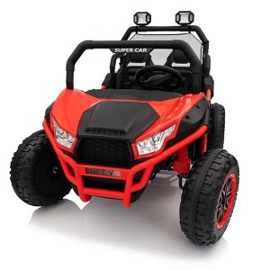24V Ride on Car with Remote Control, 2 Seater LED Lights, Bluetooth, Treaded Tires, Electric Vehicles for Boys Girls - 1 of 4