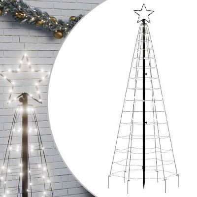 vidaXL LED Christmas Tree Cool White Copper, Iron 70.9 in height