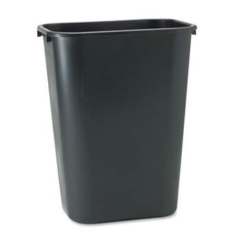 Rubbermaid Commercial Deskside Plastic Wastebasket Rectangular 10 1/4 gal Black 295700BK