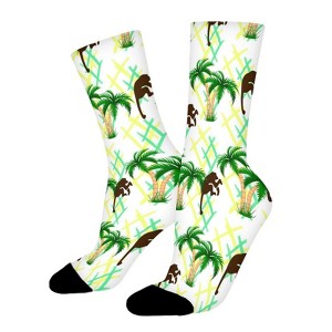 Summer Monkey Animal Women Printed Crew Socks Funny Funky Socks Soft Polyester Novelty Gifts for Artists Men - 1 of 1