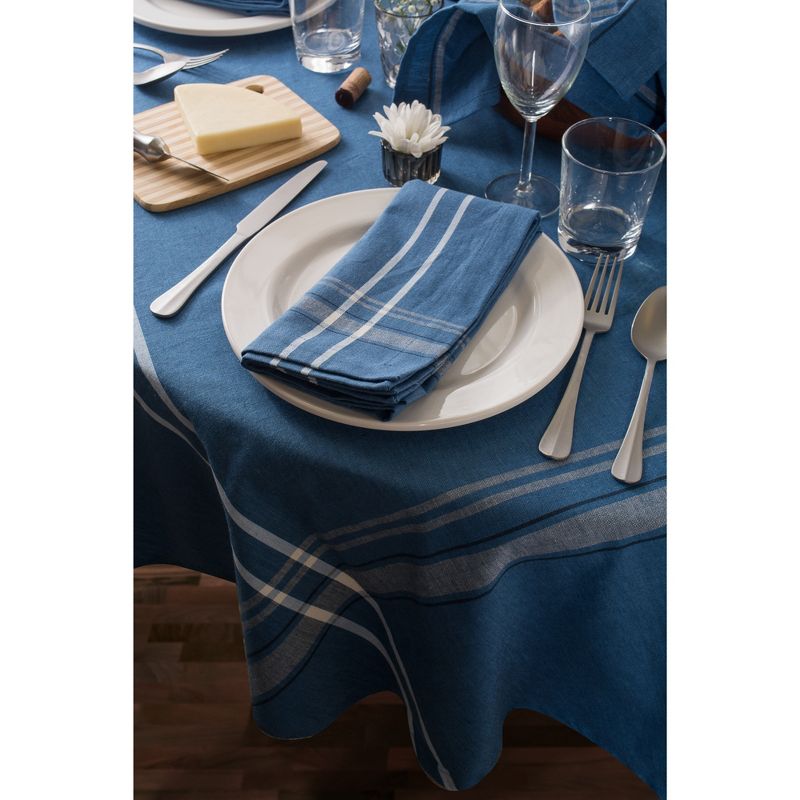 104"x60" French Stripe Chambray Tablecloth Blue - Design Imports, 6 of 9