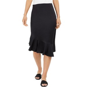 Thalia Sodi Womens Flounce-Hem Asymmetrical Skirt, Black, Small - 1 of 1