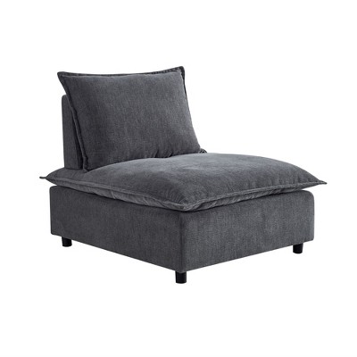 NicBex Chenille Accent Chair,Upholstered Living Room Chairs with Moveable Backrest Pillow,Modern Armless Chair,Accent Chairs for Living Room