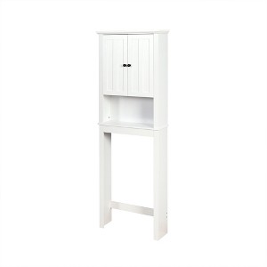 Lirago White Over-The-Toilet Storage Cabinet with Adjustable Shelf-Space Saving Bathroom Organizer 23.62"L*7.72"W*67.32"H - 1 of 4