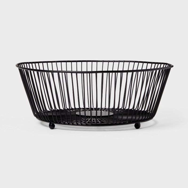 Iron Wire Fruit Basket Black - Threshold&#8482;, 1 of 5