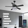Ludomide 52" Modern Crystal Ceiling Fan with Lights and Remote, Black Chandelier Ceiling Fan for Bedroom Dining Room Living Room - 2 of 4