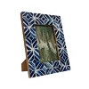 4x6 Celestina Blue Wood Geometric Diamond Pattern Photo Picture Frame w/ Glass Pane - 2 of 4