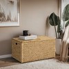 eHemco Heavy-duty Water Hyacinth Wicker Storage Trunk with Metal Frame, 36 by 20 by 18.5 Inches, Natural - 2 of 4