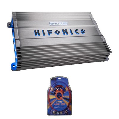 Hifonics BG-1900.1D Brutus Gamma 1900 Watt Car Audio Sound System Subwoofer Speaker Amplifier & QPower Super Flex 4 Gauge Amp Wiring Kit