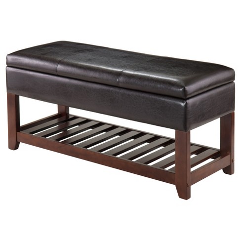 Monza Bench With And : Chest - Shelf Winsome Storage Walnut/espresso Target