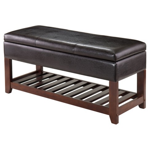 Storage Winsome Walnut/espresso Chest Shelf - Target With Bench And : Monza