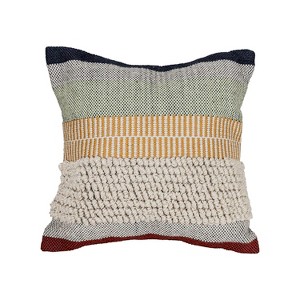 18x18 Outdoor Stripe Filled Throw Pillow Multi Color by Foreside Home & Garden - 1 of 4