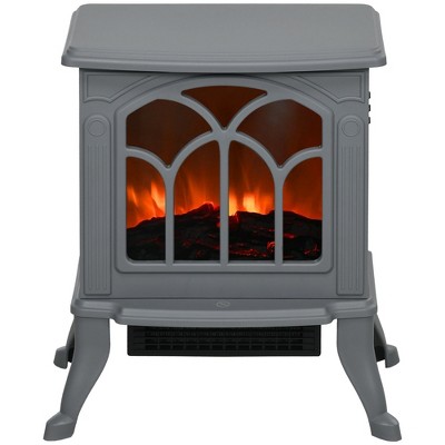 NicBex 17 Inch Electric Fireplace Freestanding Heater Stove Fireplace with Realistic Logs & Overheat Protection,1500W Heat