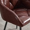 INFURNIC Dining Chairs Set of 2 Upholstered Vintage Kitchen Chairs with Armrests Easy to Assemble and Clean, Brown, 20.47"*21.25"*33.85" - 2 of 4