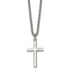 Chisel Stainless Steel Polished Cross Pendant on a 24" Box Chain Necklace - 2 of 2