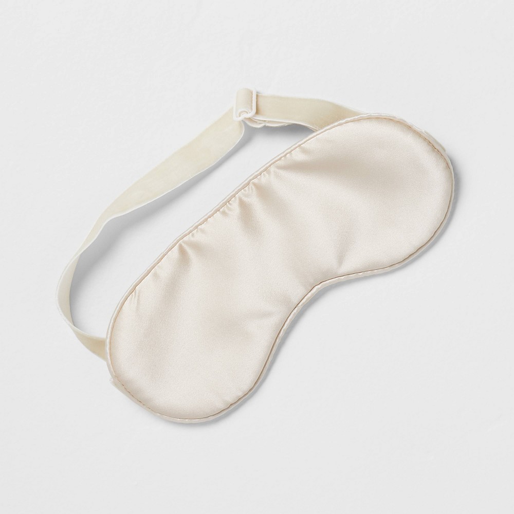 Solid Silk Eye Mask Natural - Casaluna™: Adjustable, Hand Washable, Polyester Filled, OEKO-TEX Certified