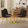 5-Piece Dining Set with Round Tempered Glass Table and 4 Armless Chairs - 3 of 4