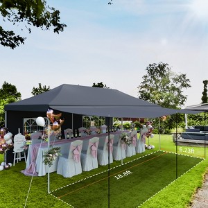 Garvee 10x20 Pop Up Canopy Tent, Heavy Duty Canopy Tents for Parties with Roller Bag, 6 Removable Sidewalls, Upgraded Thickened Legs, 6 Sand Bags - 1 of 4