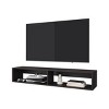 Syemin TV Stands and Consoles Sleek Wengue Floating Media Rack Two Shelves Saves Space in Modern Living Rooms, Brown, 64.57"*17.72"*3.54" - 4 of 4