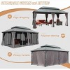 12X20 FT Outdoor Hardtop Gazebo,Metal Gazebo With Double Roof Canopy And Curtain,Galvanized Permanent Large Patio Gazebo-Coolbibila - 2 of 4