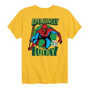 Boys' - Marvel - Spider-man St. Patrick's Day Amazingly Lucky Short Sleeve Graphic T-Shirt - 1 of 4