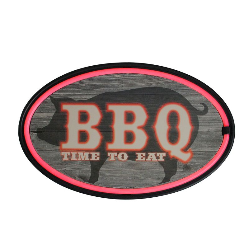 Northlight 16.25" Battery Operated Neon Style LED Lighted BBQ Wall Sign - Black/Red, 3 of 4