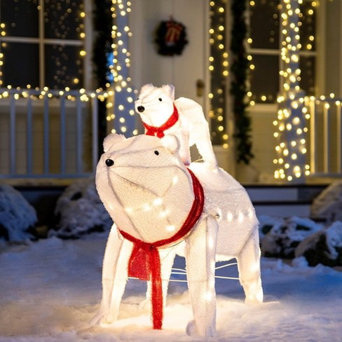 Joiedomi 3d Plush Polar Bears Led Yard Lights 2 Pcs Christmas Eve ...