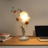 YIYIBYUS Flower Glass Table Lamp with Glass Lampshade, Pad Base (1-Light, Green&Pink) - 2 of 4