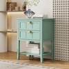 TIRAMISUBEST 2-Drawer Side Table - American style End Table for Bedroom, Living Room or Office, Light Green - 2 of 4