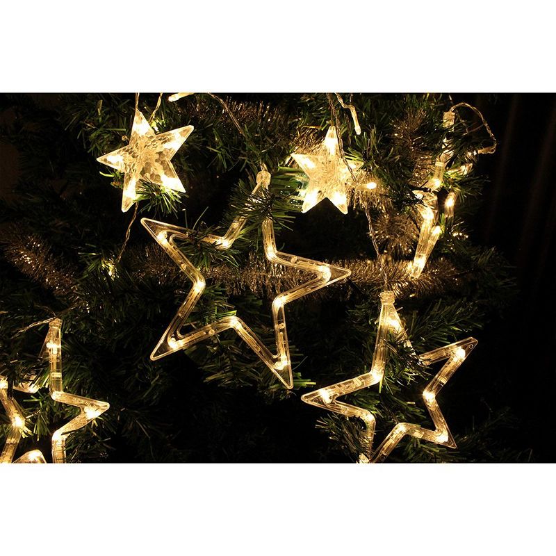 Joiedomi Star Curtain Lights Warm White 2 Packs, 5 of 7