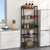 Bookcase, White Bookcase Storage Shelves,Industrial Modern Bookshelves, Small Desk Organizer - 3 of 4