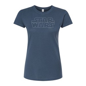 Women's - Star Wars - Logo Outline Fitted Graphic T-Shirt - 1 of 3