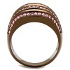 Slickblue Women’s IP Black, Stainless Steel Ring, Clear Synthetic Crystals, Wave Design, Modern Look, size 5-10 - 3 of 4