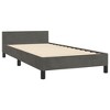vidaXL Bed Frame with Headboard Dark Gray 39.4 in.x79.9 in. Twin XL Velvet - 4 of 4