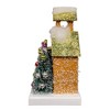 Kurt Adler 8.75-Inch Battery Operated LED Lighted Gold Paper House Table Piece - 4 of 4