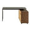 NicBex Home Office Desk L-Shape Morden Computer Desk with 6 Open Storage Shelves, Glass Desktop and Metal Legs for Study and Work - 3 of 4